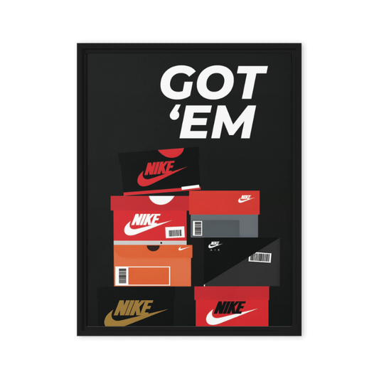 Sneaker Victory: 'Got 'Em' Nike Box Stack Framed Canvas