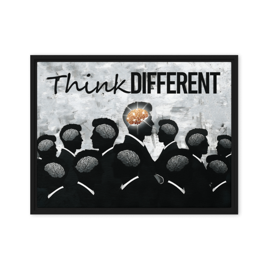 Stand Out: The Golden Mindset - Think Different Framed Canvas