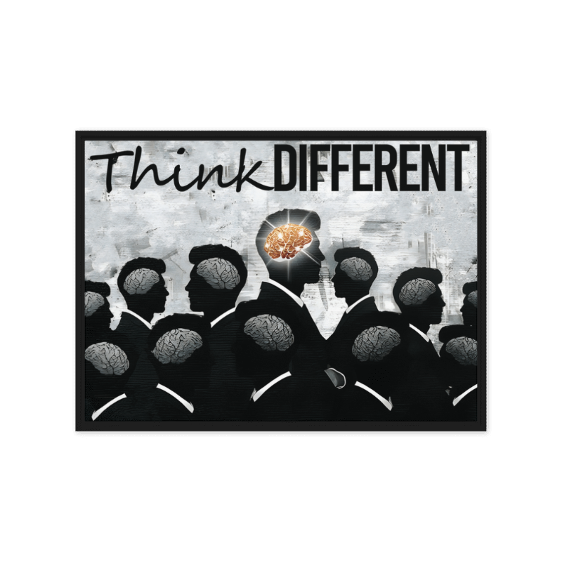 Stand Out: The Golden Mindset - Think Different Framed Canvas