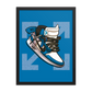 Airborne Elegance: Blue & White Off-White Nike Air Jordan 1 Framed Poster - KingKanvas