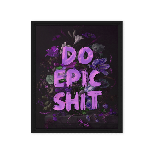 Floral Epic: A Purple-Themed Motivational Masterpiece