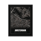 Amsterdam Unveiled: Black & White Map Canvas