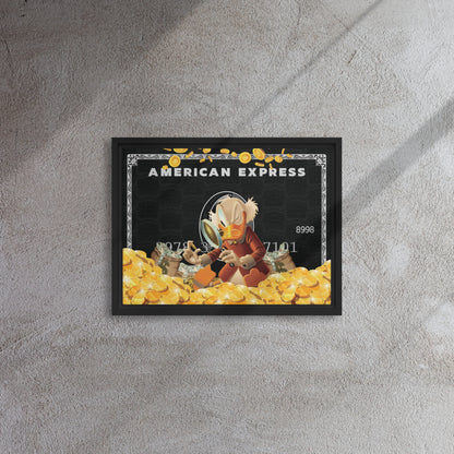 Golden Ambitions: Scrooge McDuck with Black Amex in a Sea of Wealth - KingKanvas