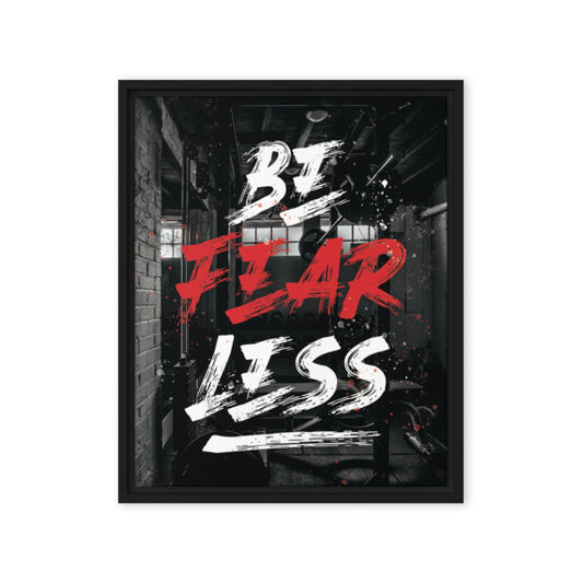 Fearless Warrior: Framed Gym Wall Art Canvas - KingKanvas