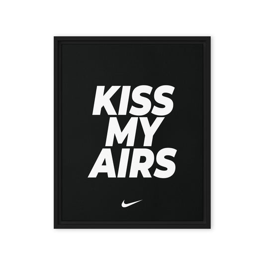 Kiss My Airs: Bold Nike Elegance Framed Canvas