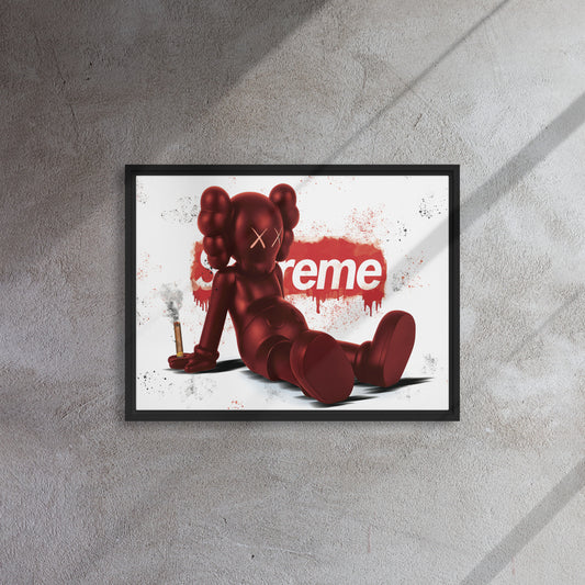 Supreme Kaws: Urban Elegance Framed Wall Art Canvas - KingKanvas