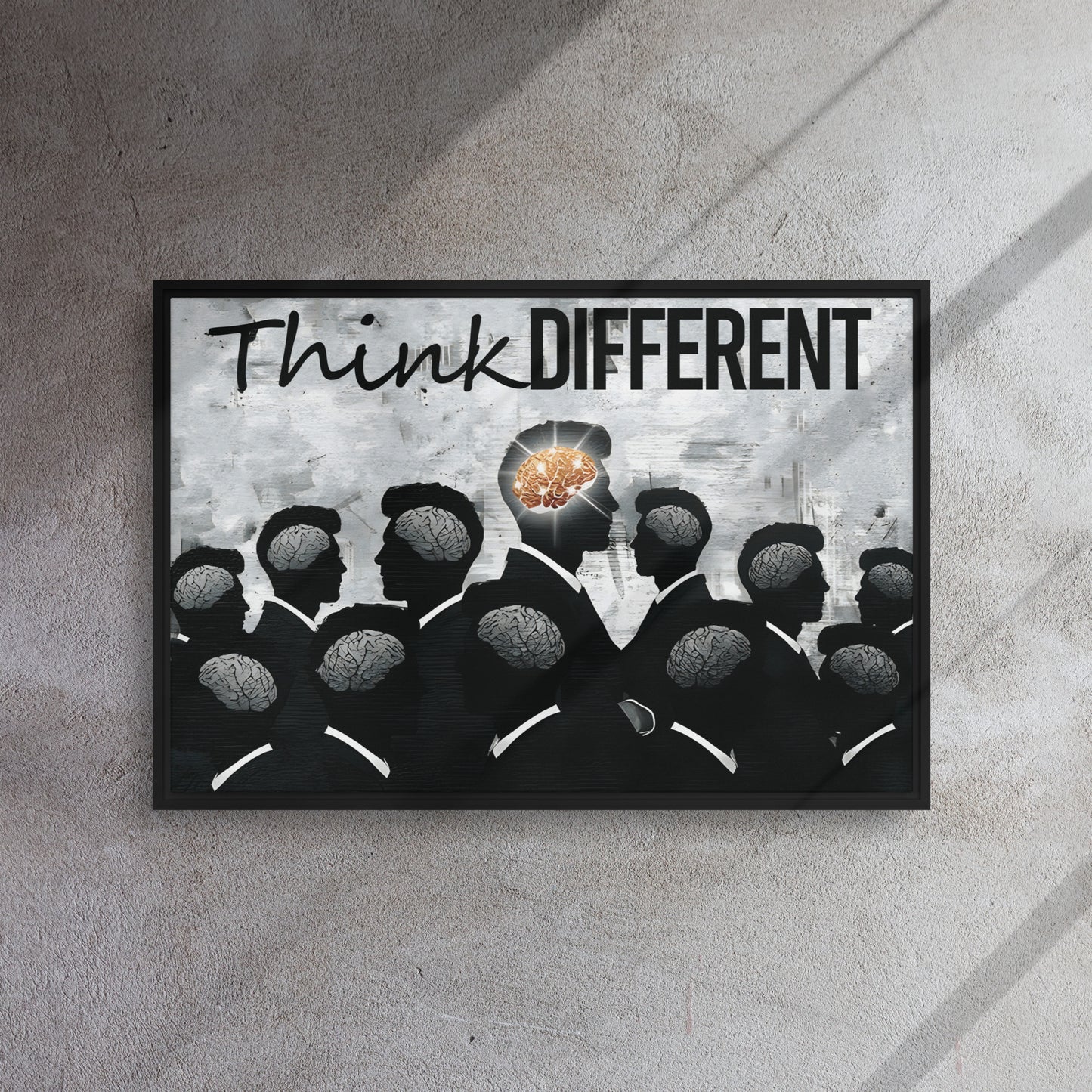 Stand Out: The Golden Mindset - Think Different Framed Canvas