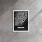 Barcelona Map: Urban Monochrome Framed Wall Art