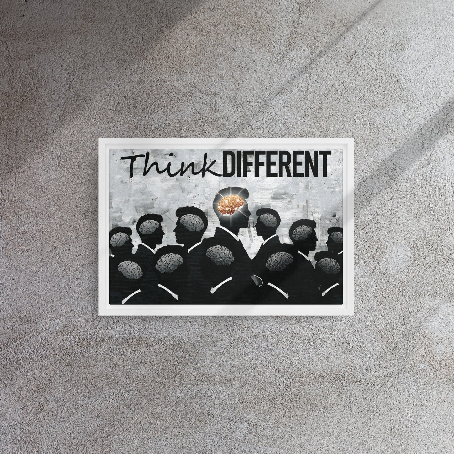 Stand Out: The Golden Mindset - Think Different Framed Canvas