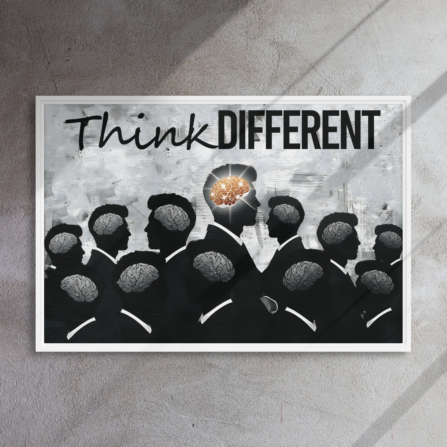 Stand Out: The Golden Mindset - Think Different Framed Canvas