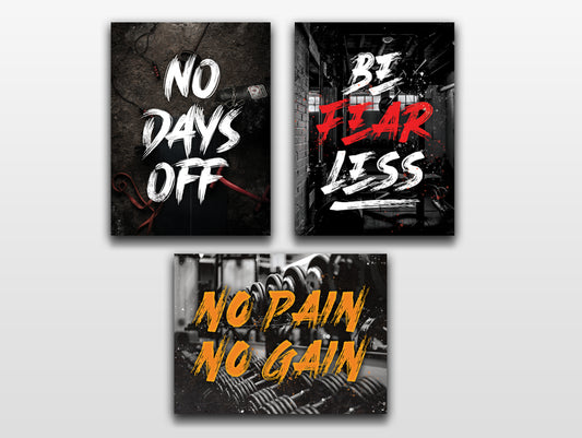 Fit Inspire Thrive: Gym Motivation Wall Art Bundle - KingKanvas