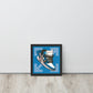 Airborne Elegance: Blue & White Off-White Nike Air Jordan 1 Framed Poster - KingKanvas