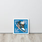 Airborne Elegance: Blue & White Off-White Nike Air Jordan 1 Framed Poster - KingKanvas