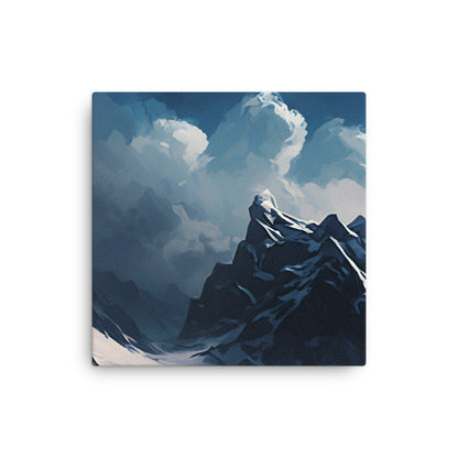 Blue Serenity Peaks: Majestic Mountain Canvas