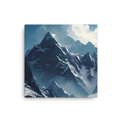 Blue Mountain Majesty: Serene Peaks on a Thin Canvas