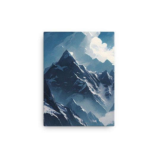 Blue Mountain Majesty: Serene Peaks on a Thin Canvas