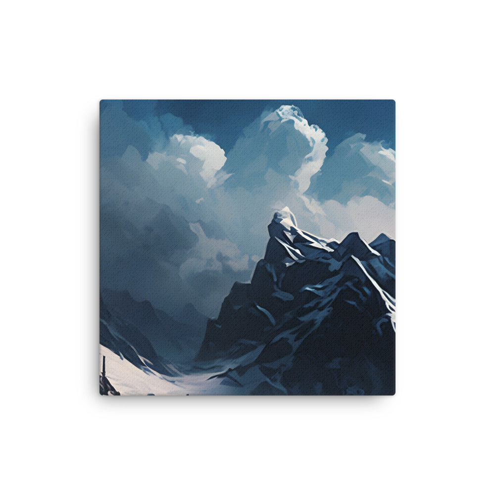 Blue Serenity Peaks: Majestic Mountain Canvas