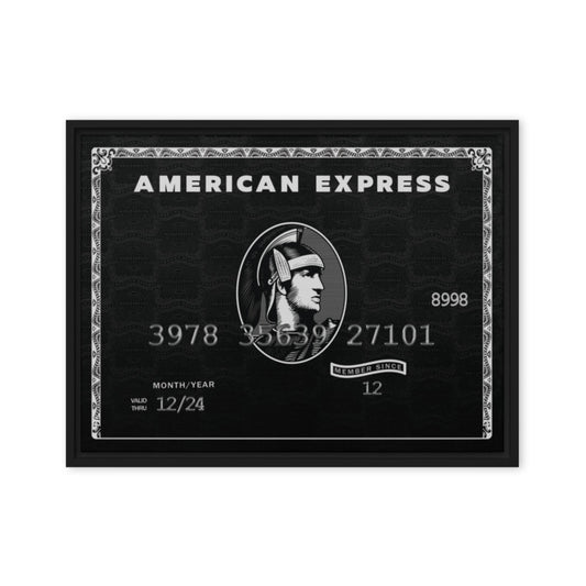 Framed Motivational Wall Canvas "Live the Amex Black Card Life" - KingKanvas