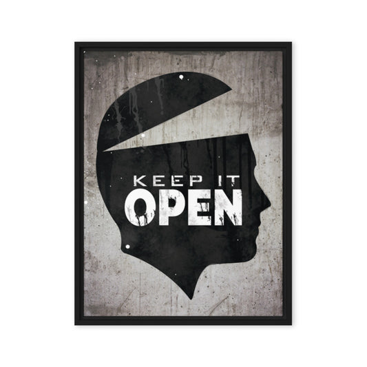 Framed Wall Canvas Decor With Inspiring Quote - "Keep It Open" - KingKanvas