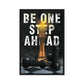 Stay One Step Ahead | Framed Motivational Wall Canvas - Chess Piece - KingKanvas