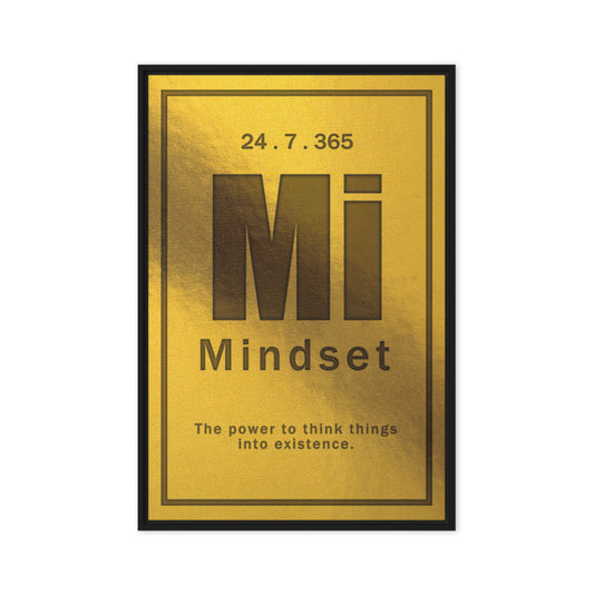 Framed Wall Art - "Mindset: The Power to Think Things Into Existence" Gold Canvas Print - KingKanvas