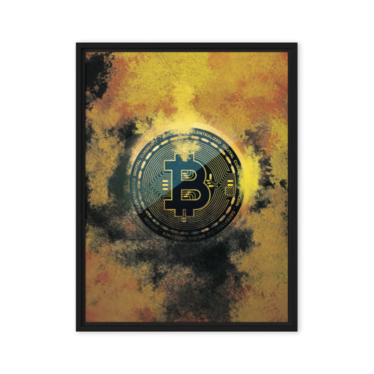 Golden Bitcoin Crypto Wall Art Canvas - KingKanvas