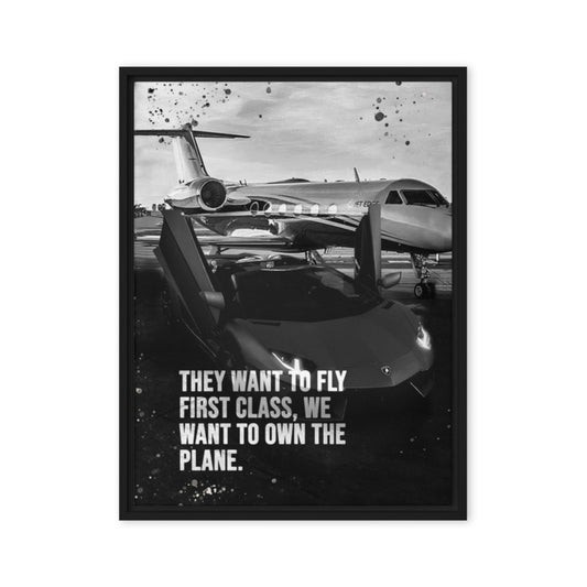 Motivational Canvas Wall Art | The Plane Ownership Quote | Ready-to-Hang Home Decor - KingKanvas