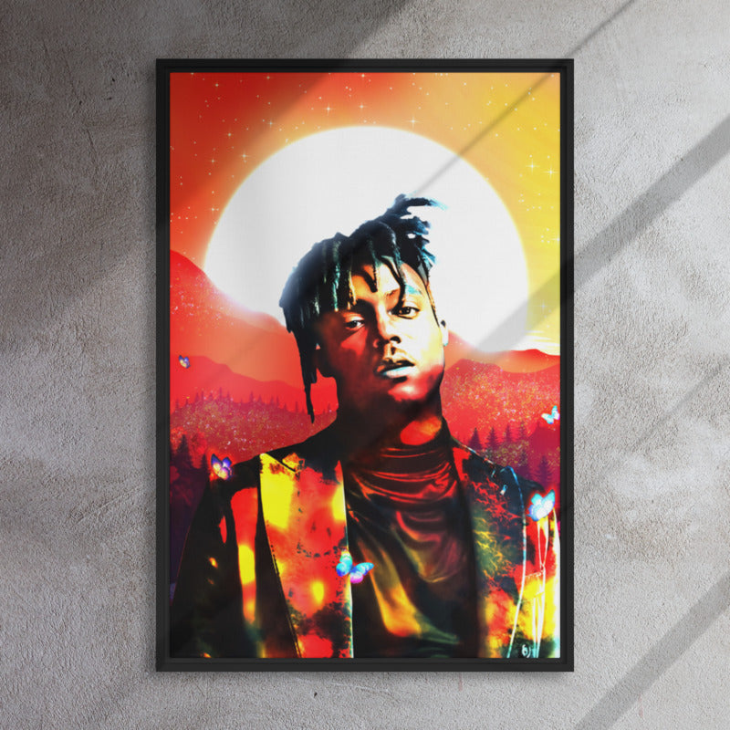 Juice Wrld Art Canvas Wall Decor - Hand - Made Rap Music Print - Framed - KingKanvas