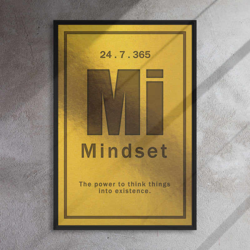 Framed Wall Art - "Mindset: The Power to Think Things Into Existence" Gold Canvas Print - KingKanvas