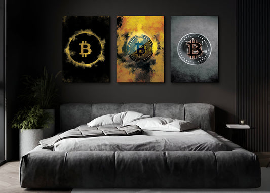 The Bitcoin Revolution Bundle: Our framed Bitcoin art canvases capture the spirit of the crypto revolution and are perfect for anyone looking to add some modern edge to their decor - KingKanvas