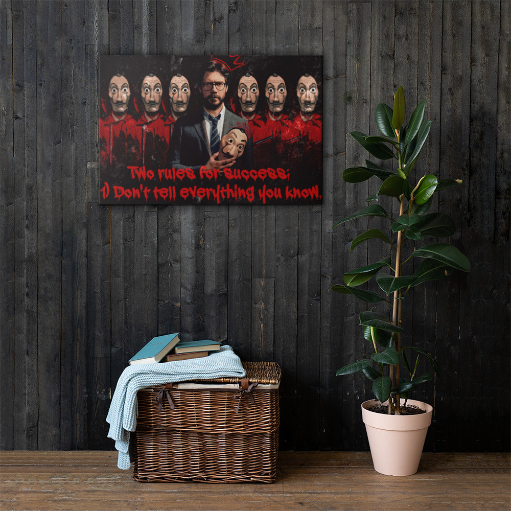 Money Heist Wall Canvas | La Casa De Papel | Home Decor Wall Art | Modern Art - KingKanvas