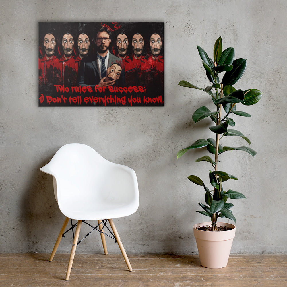 Money Heist Wall Canvas | La Casa De Papel | Home Decor Wall Art | Modern Art - KingKanvas