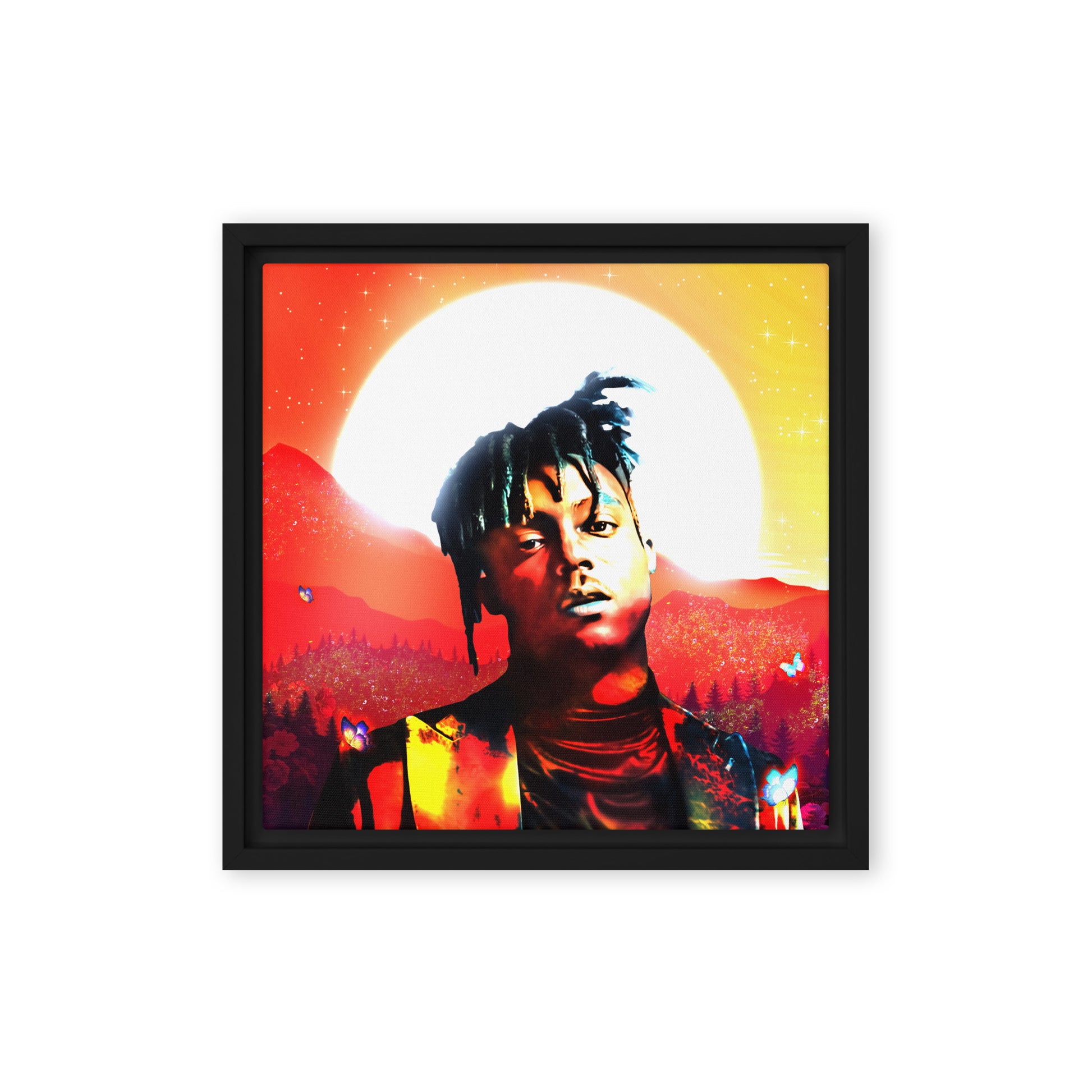 Juice Wrld Art Canvas Wall Decor - Hand - Made Rap Music Print - Framed - KingKanvas