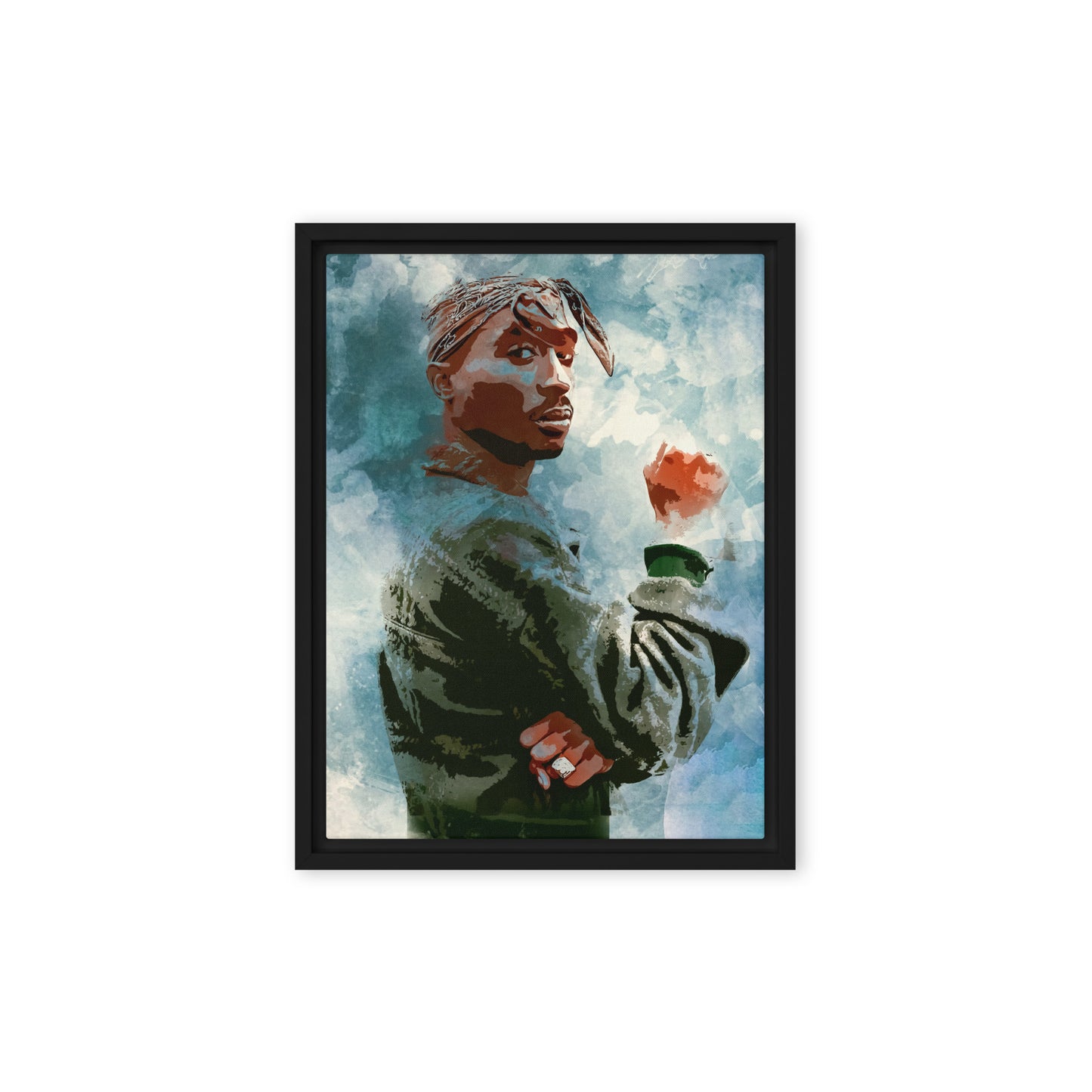 Framed Tupac Wall Art Canvas | Warhol-Style | Huge Size Options - KingKanvas