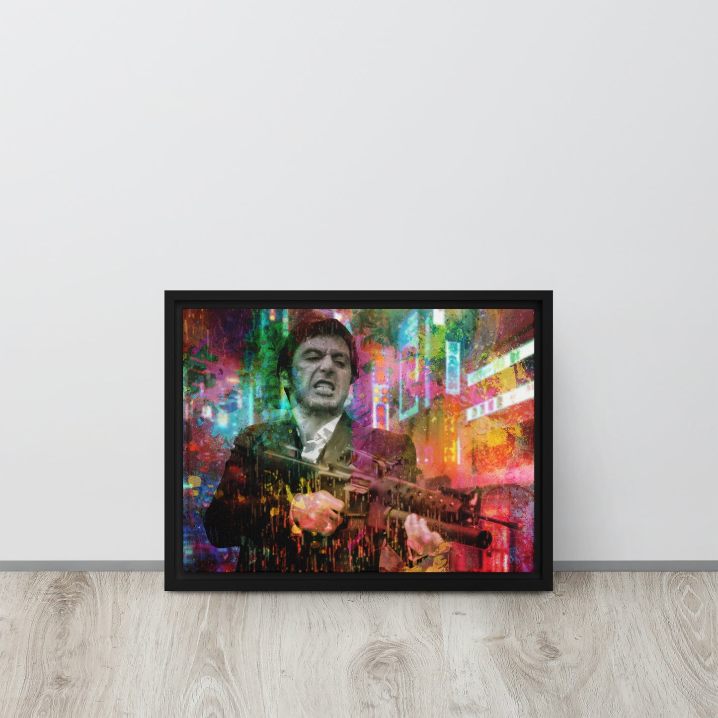 Scarface Wall Art Canvas Print Black Frame Al Pacino Movie Canvas | High Quality - KingKanvas