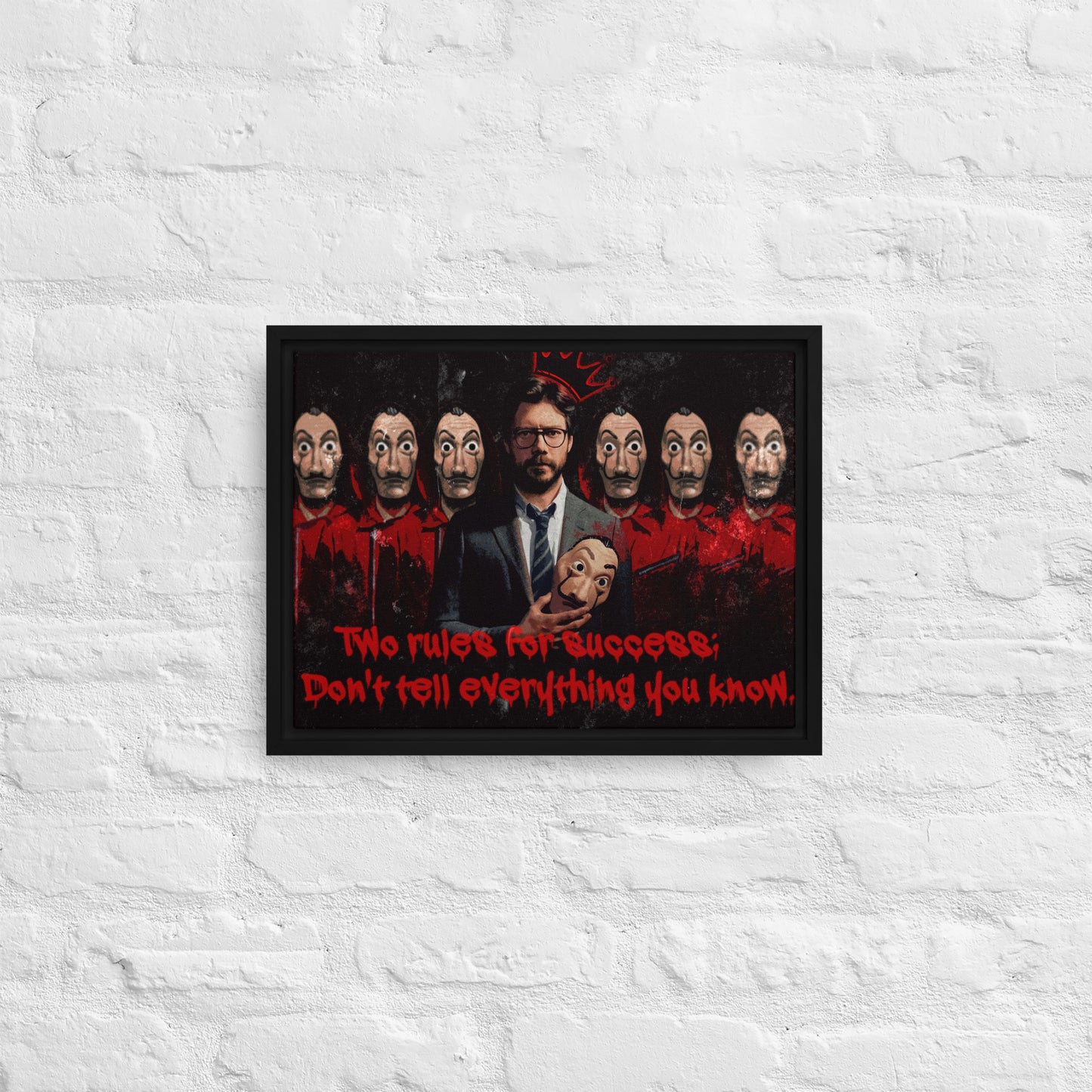 Framed Money Heist Wall Art Canvas - Perfect for Your Home or Office Decor - KingKanvas