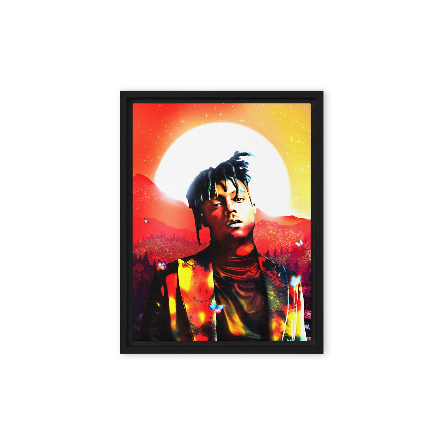 Juice Wrld Art Canvas Wall Decor - Hand - Made Rap Music Print - Framed - KingKanvas