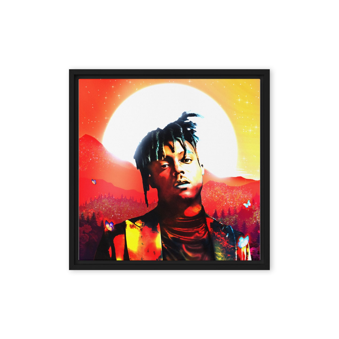 Juice Wrld Art Canvas Wall Decor - Hand - Made Rap Music Print - Framed - KingKanvas