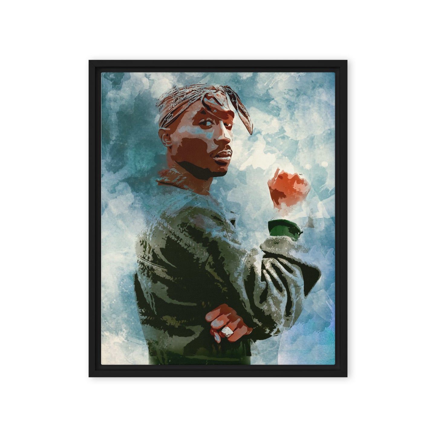 Framed Tupac Wall Art Canvas | Warhol-Style | Huge Size Options - KingKanvas