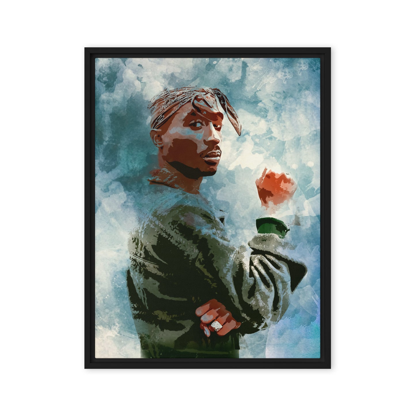 Framed Tupac Wall Art Canvas | Warhol-Style | Huge Size Options - KingKanvas