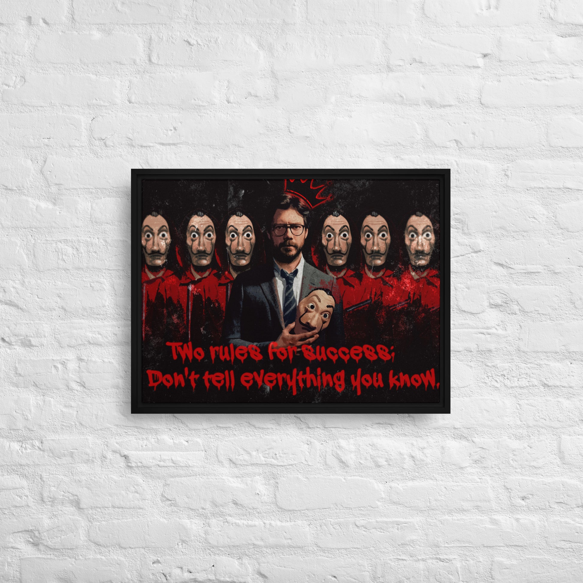 Framed Money Heist Wall Art Canvas - Perfect for Your Home or Office Decor - KingKanvas