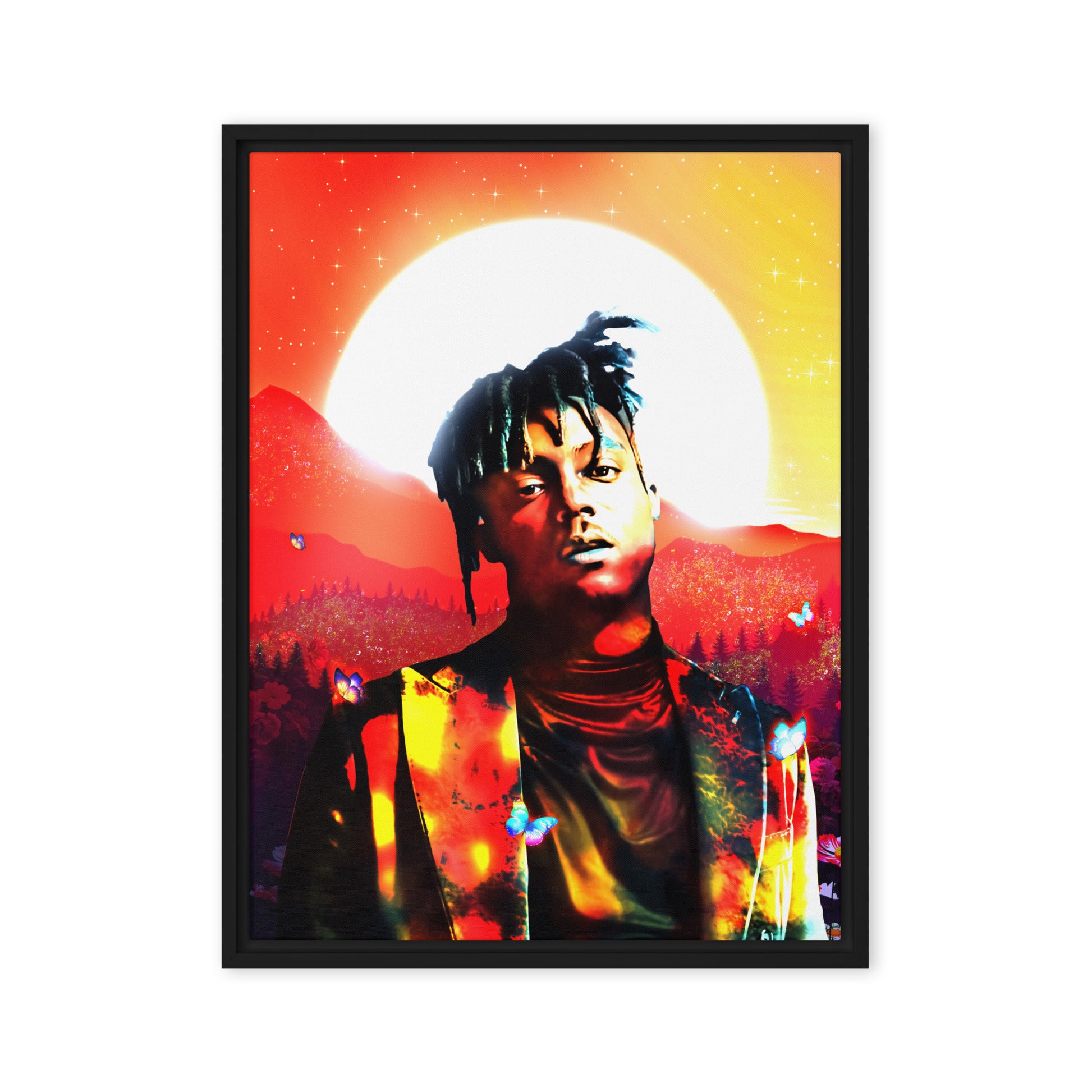 Juice Wrld Art Canvas Wall Decor - Hand - Made Rap Music Print - Framed - KingKanvas