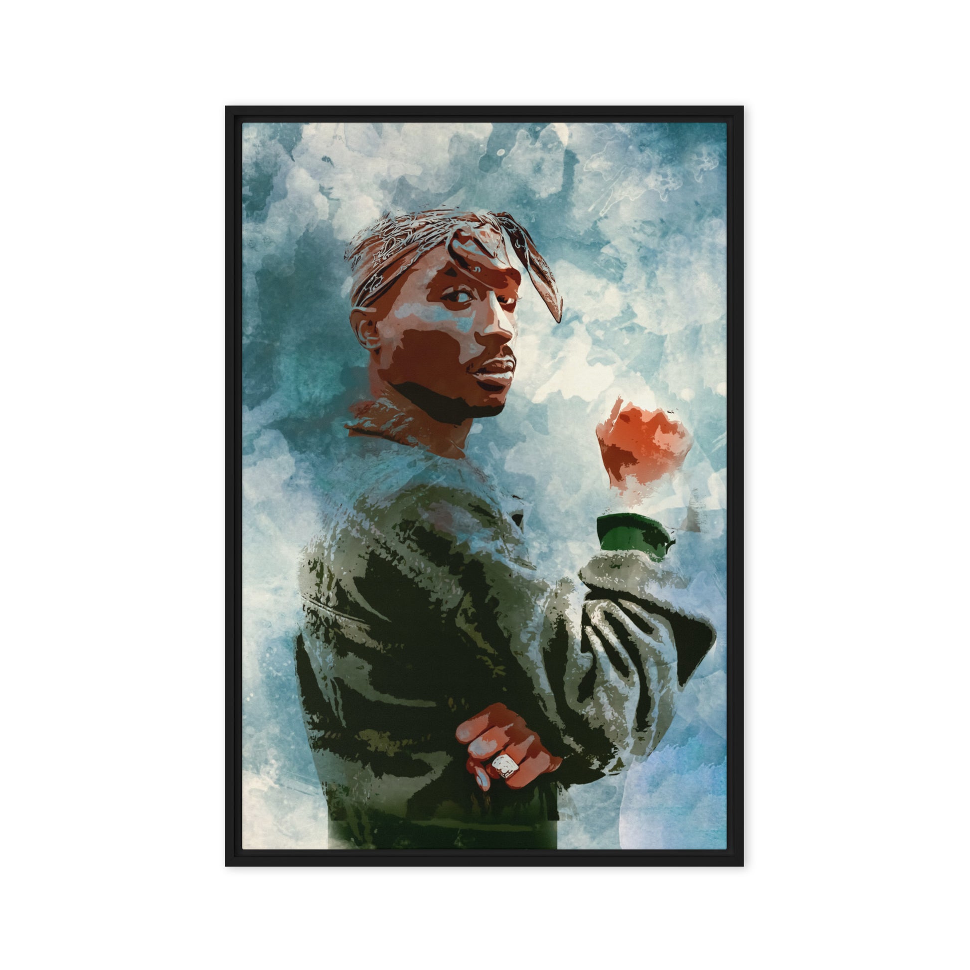 Framed Tupac Wall Art Canvas | Warhol-Style | Huge Size Options - KingKanvas