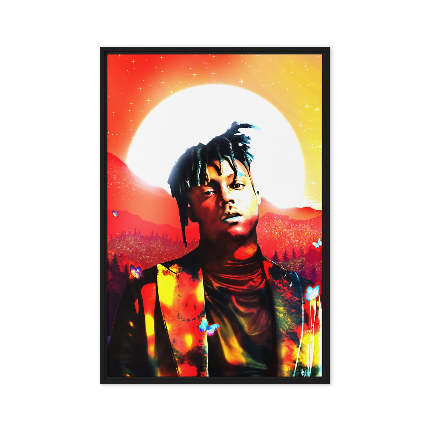 Juice Wrld Art Canvas Wall Decor - Hand - Made Rap Music Print - Framed - KingKanvas