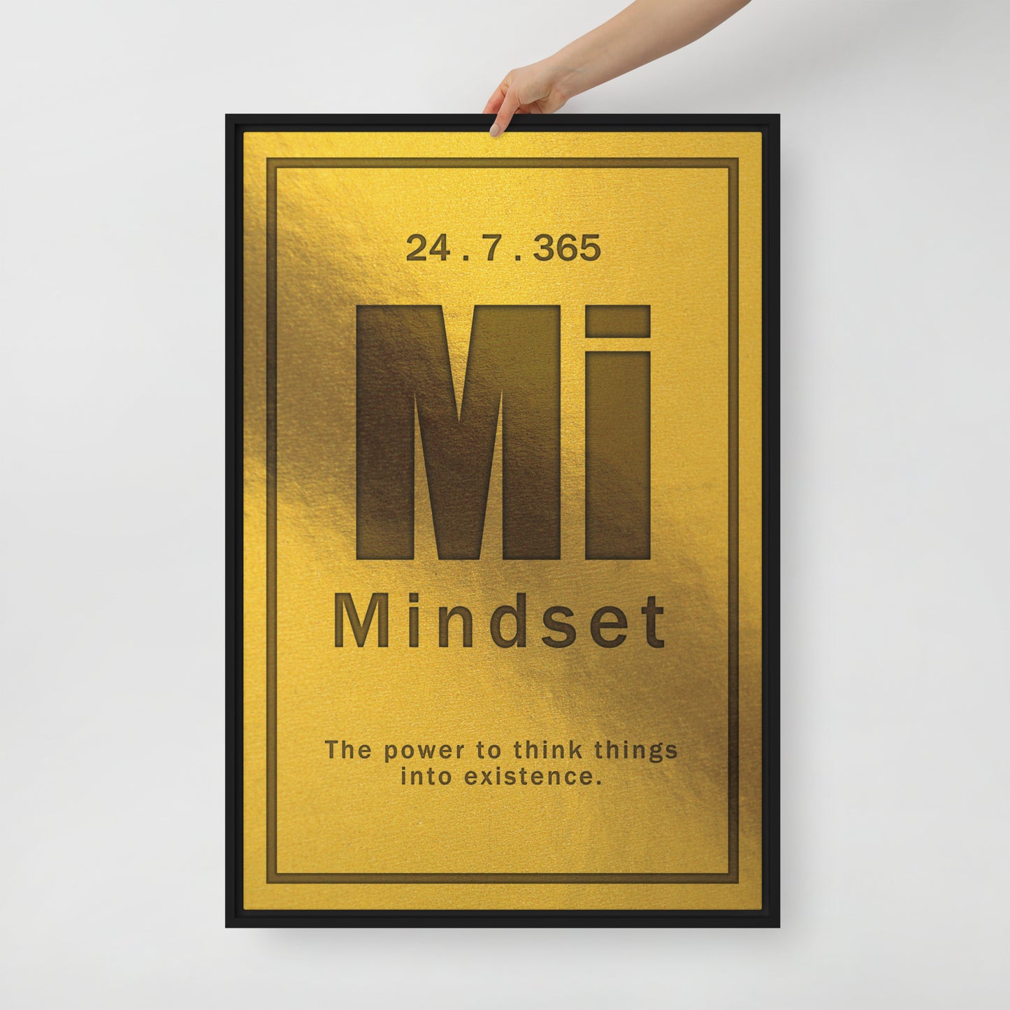 Framed Wall Art - "Mindset: The Power to Think Things Into Existence" Gold Canvas Print - KingKanvas