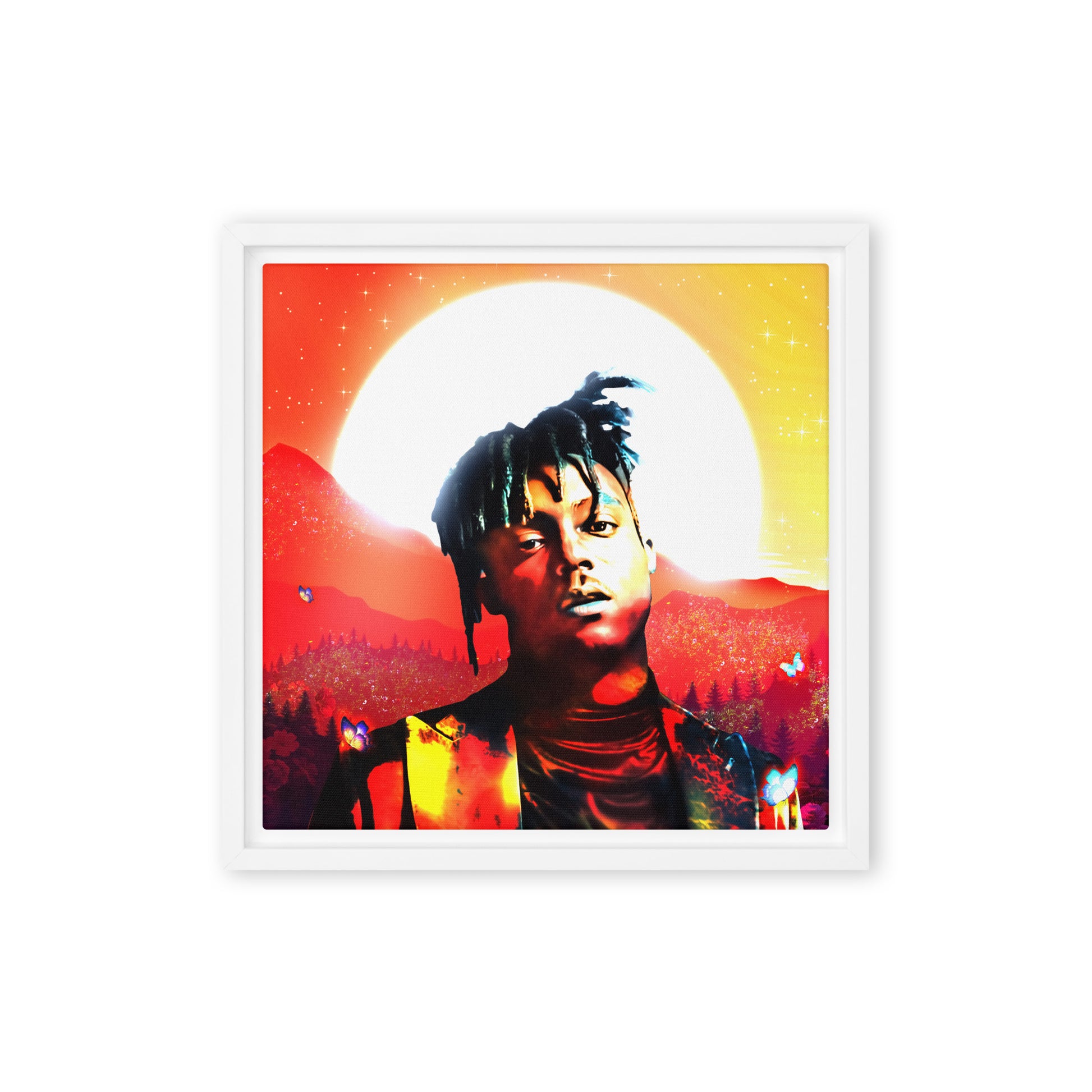 Juice Wrld Art Canvas Wall Decor - Hand - Made Rap Music Print - Framed - KingKanvas