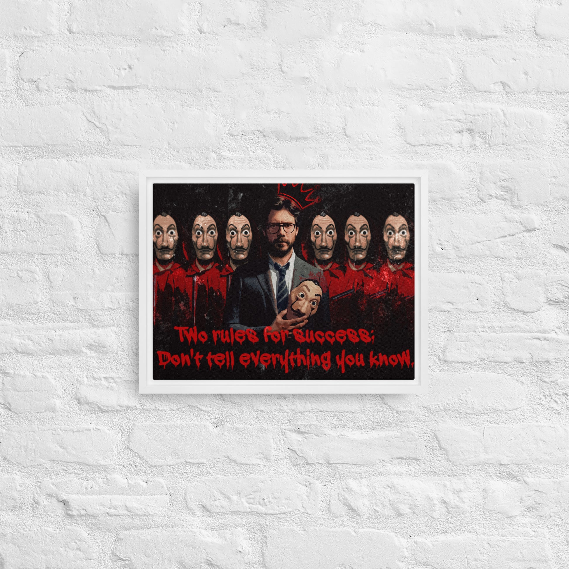 Framed Money Heist Wall Art Canvas - Perfect for Your Home or Office Decor - KingKanvas