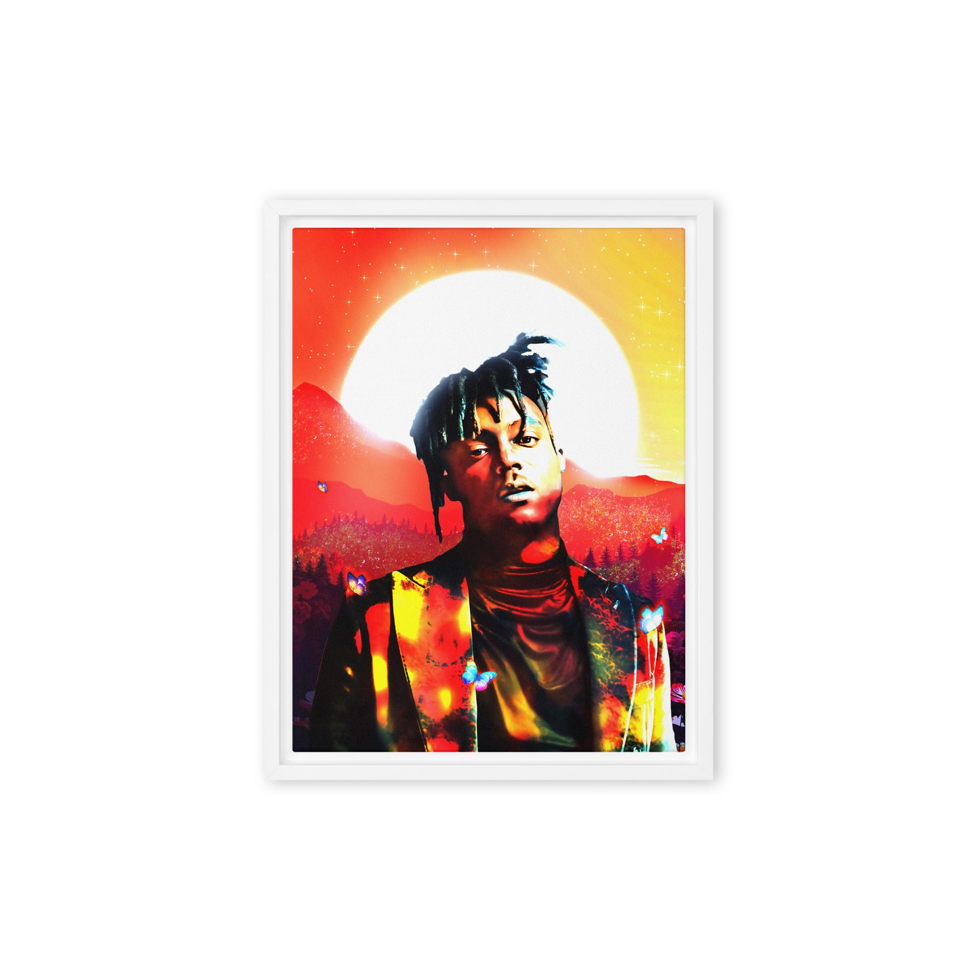 Juice Wrld Art Canvas Wall Decor - Hand - Made Rap Music Print - Framed - KingKanvas