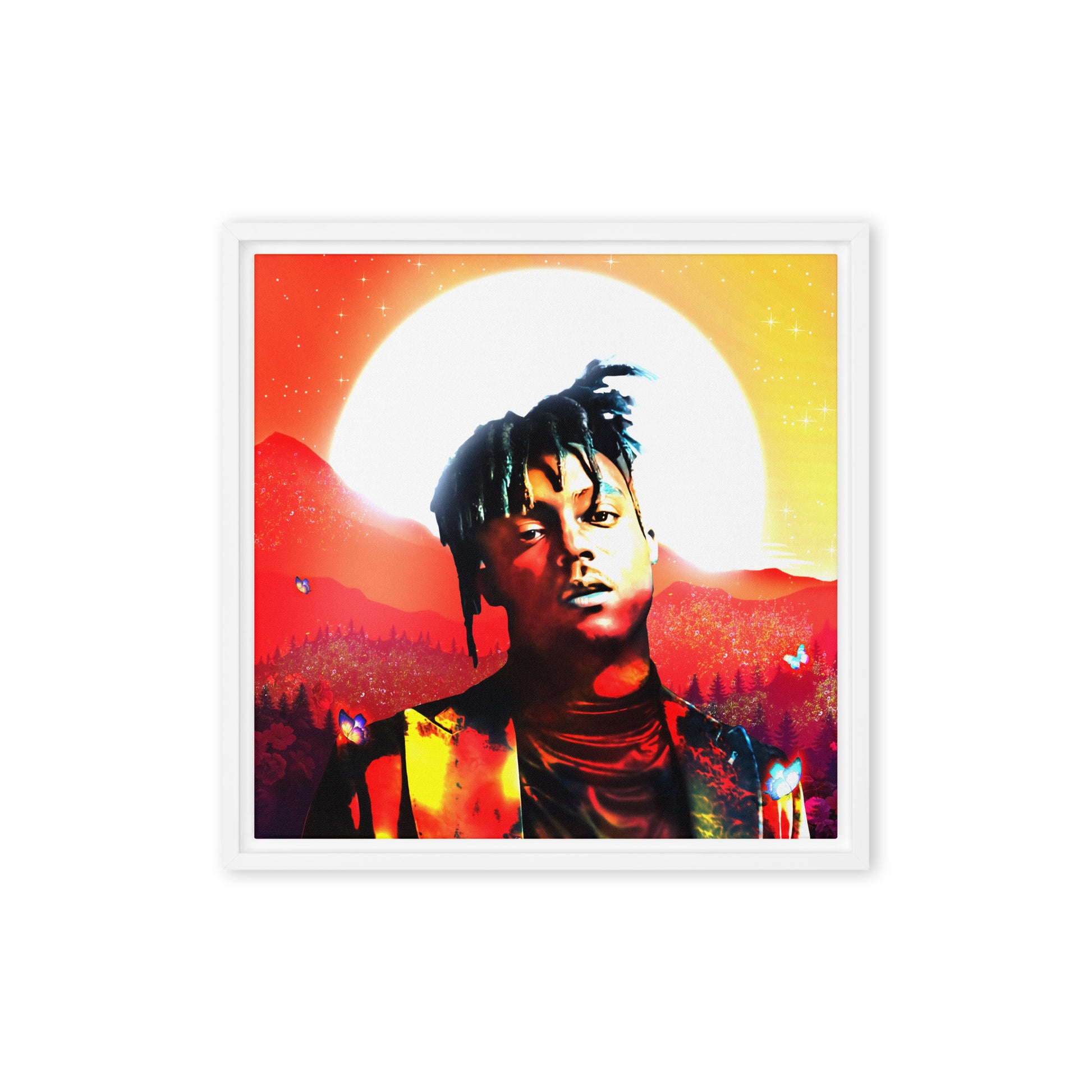 Juice Wrld Art Canvas Wall Decor - Hand - Made Rap Music Print - Framed - KingKanvas