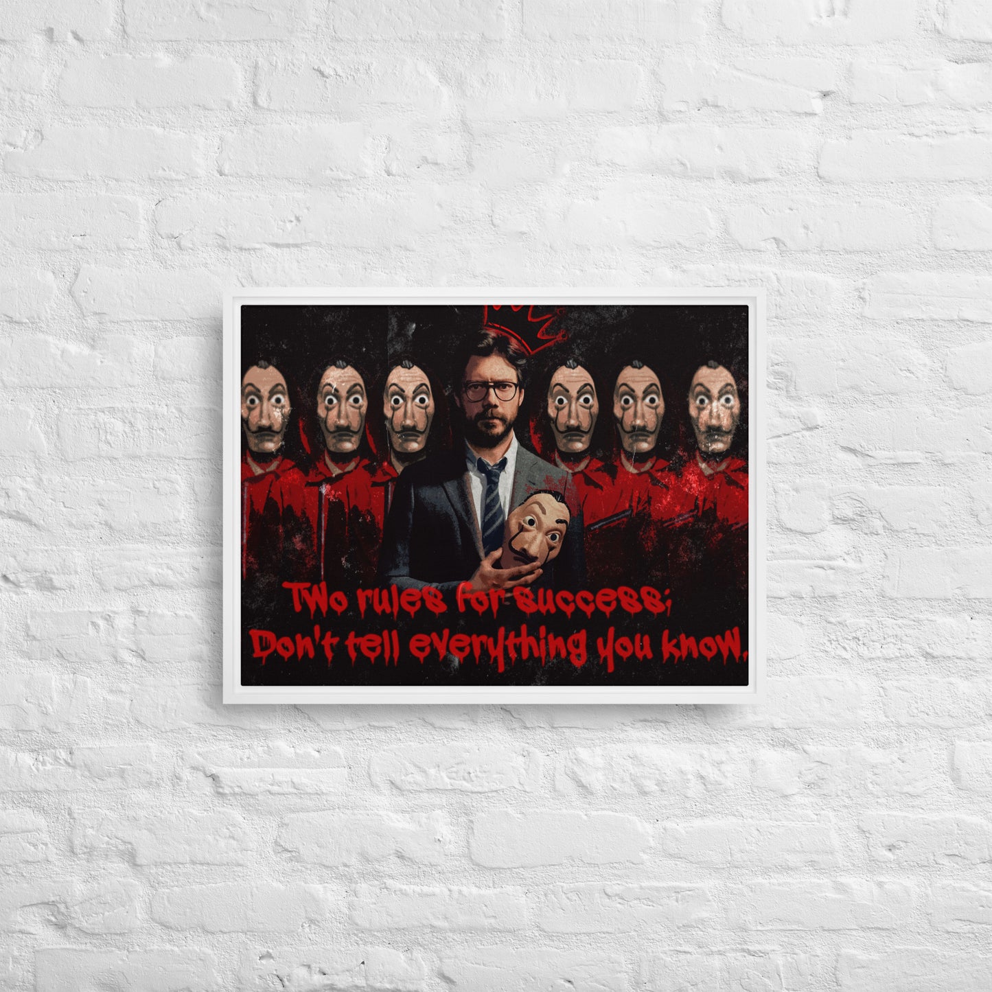 Framed Money Heist Wall Art Canvas - Perfect for Your Home or Office Decor - KingKanvas